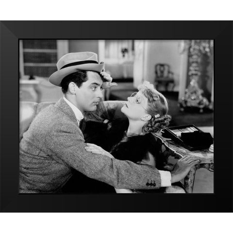 Cary Grant with Francis Drake - Ladies Should Listen Black Modern Wood Framed Art Print by Hollywood Photo Archive
