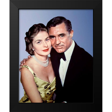 Cary Grant with Ingrid Bergman Black Modern Wood Framed Art Print by Hollywood Photo Archive