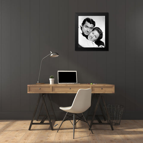 Cary Grant with Joan Fontaine - Suspicion Black Modern Wood Framed Art Print by Hollywood Photo Archive