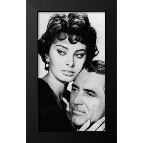 Cary Grant with Sophia Loren Black Modern Wood Framed Art Print by Hollywood Photo Archive