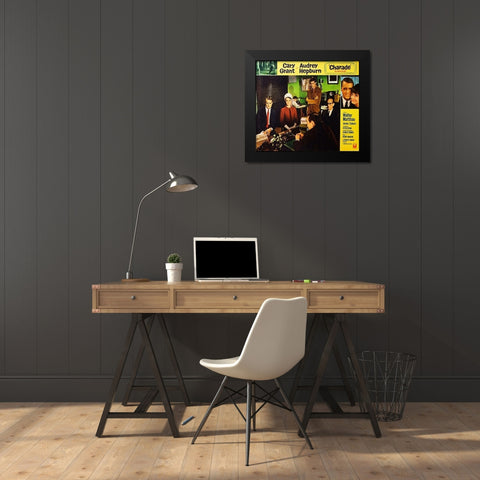 Cary Grant - Charade - Lobby Card Black Modern Wood Framed Art Print by Hollywood Photo Archive