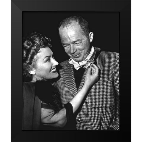 Gloria Swanson with Billy Wilder Black Modern Wood Framed Art Print by Hollywood Photo Archive