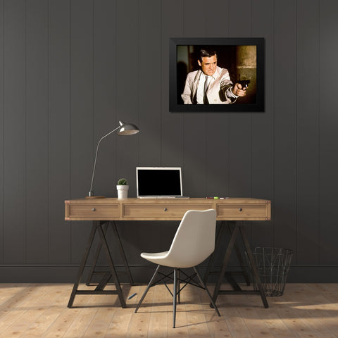 Cary Grant - Charade Black Modern Wood Framed Art Print by Hollywood Photo Archive