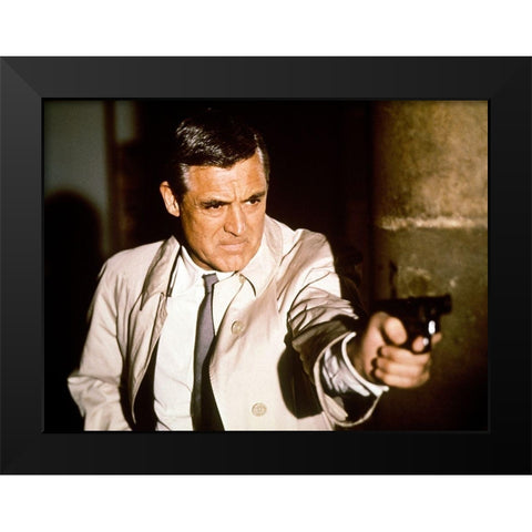 Cary Grant - Charade Black Modern Wood Framed Art Print by Hollywood Photo Archive