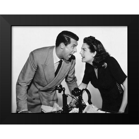 Cary Grant - His Girl Friday Black Modern Wood Framed Art Print by Hollywood Photo Archive