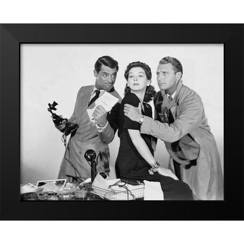 Cary Grant - His Girl Friday Black Modern Wood Framed Art Print by Hollywood Photo Archive