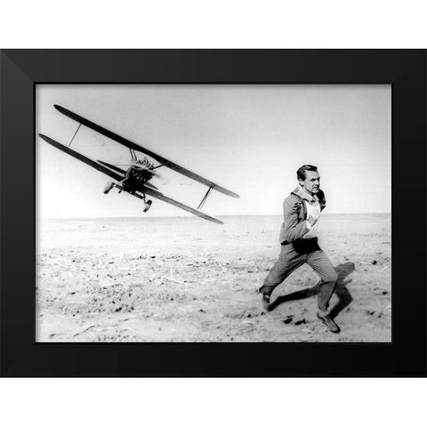 Cary Grant - North by Northwest Black Modern Wood Framed Art Print by Hollywood Photo Archive
