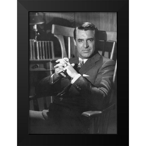 Cary Grant - The Talk of the Town Black Modern Wood Framed Art Print by Hollywood Photo Archive