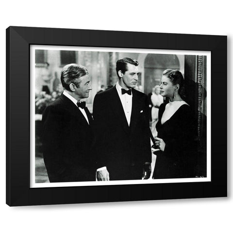 Cary Grant, Claude Rains and Ingrid Bergman - Notorious Black Modern Wood Framed Art Print by Hollywood Photo Archive