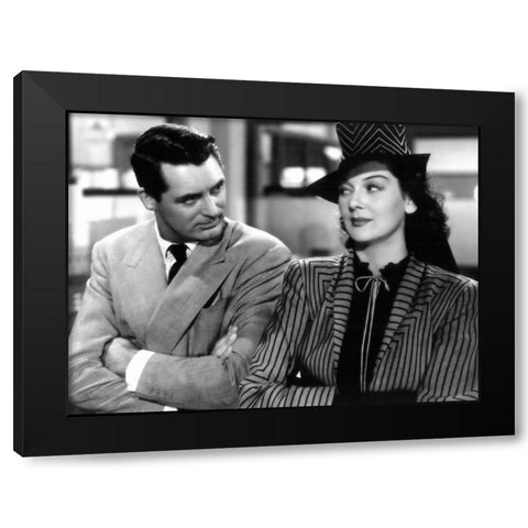 Cary Grant with Rosalind Russell - His Girl Friday Black Modern Wood Framed Art Print by Hollywood Photo Archive