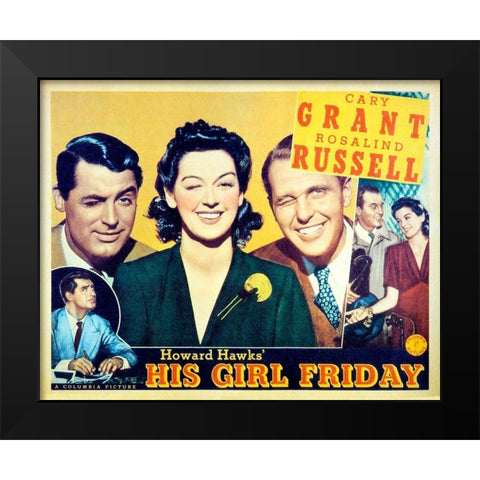 His Girl Friday - Lobby Card Black Modern Wood Framed Art Print by Hollywood Photo Archive