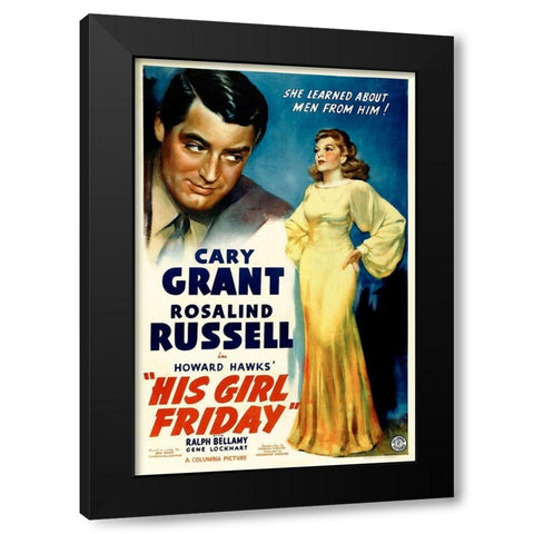 His Girl Friday Black Modern Wood Framed Art Print with Double Matting by Hollywood Photo Archive
