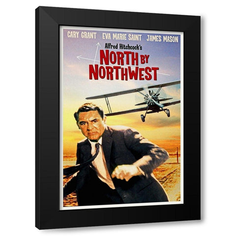 North by Northwest Black Modern Wood Framed Art Print with Double Matting by Hollywood Photo Archive