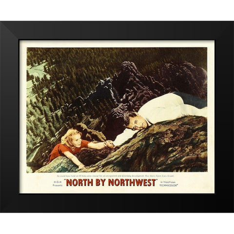 North by Northwest - Lobby Card Black Modern Wood Framed Art Print by Hollywood Photo Archive