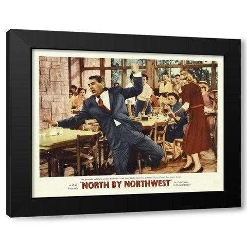 North by Northwest - Lobby Card Black Modern Wood Framed Art Print by Hollywood Photo Archive