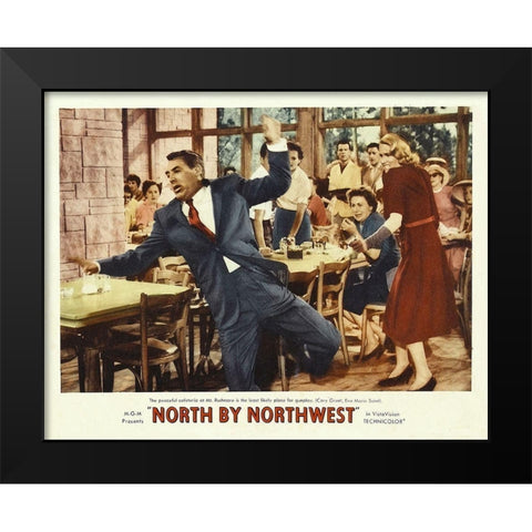 North by Northwest - Lobby Card Black Modern Wood Framed Art Print by Hollywood Photo Archive