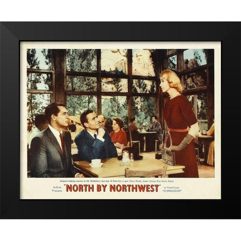 North by Northwest - Lobby Card Black Modern Wood Framed Art Print by Hollywood Photo Archive