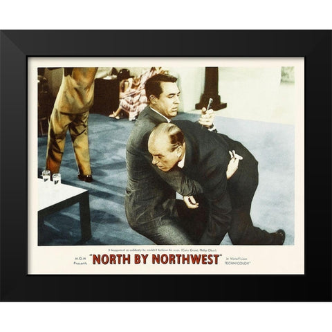 North by Northwest - Lobby Card Black Modern Wood Framed Art Print by Hollywood Photo Archive