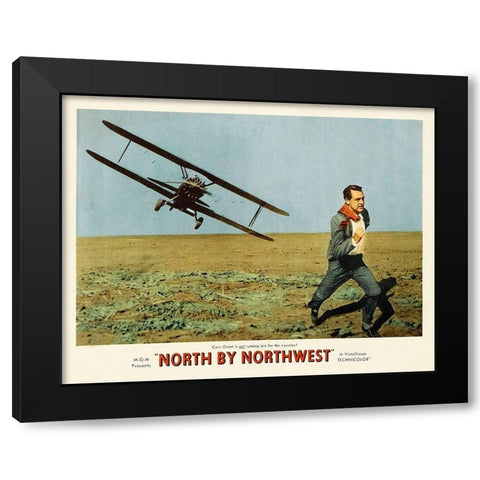 North by Northwest - Lobby Card Black Modern Wood Framed Art Print by Hollywood Photo Archive