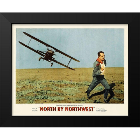 North by Northwest - Lobby Card Black Modern Wood Framed Art Print by Hollywood Photo Archive