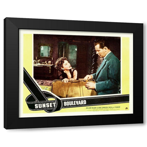 Sunset Boulevard - Lobby Card Black Modern Wood Framed Art Print with Double Matting by Hollywood Photo Archive