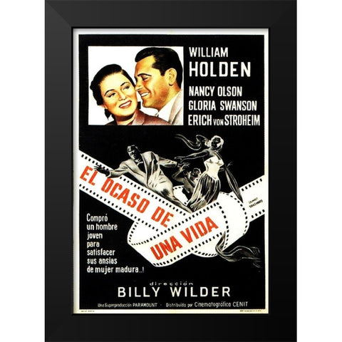 Spanish - Sunset Boulevard Black Modern Wood Framed Art Print by Hollywood Photo Archive