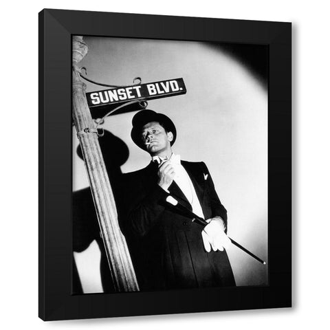 Sunset Boulevard Black Modern Wood Framed Art Print by Hollywood Photo Archive