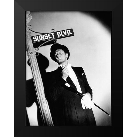 Sunset Boulevard Black Modern Wood Framed Art Print by Hollywood Photo Archive