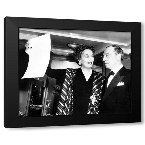 Sunset Boulevard - Gloria Swanson with Buster Keaton Black Modern Wood Framed Art Print by Hollywood Photo Archive