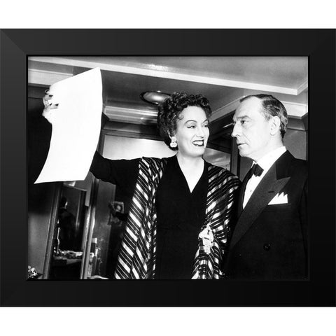 Sunset Boulevard - Gloria Swanson with Buster Keaton Black Modern Wood Framed Art Print by Hollywood Photo Archive