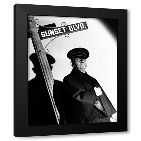 Sunset Boulevard Black Modern Wood Framed Art Print by Hollywood Photo Archive