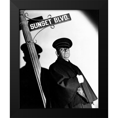 Sunset Boulevard Black Modern Wood Framed Art Print by Hollywood Photo Archive