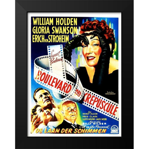 Dutch - Sunset Boulevard - Poster Black Modern Wood Framed Art Print by Hollywood Photo Archive