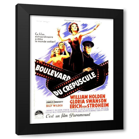 Sunset Boulevard - Poster Black Modern Wood Framed Art Print with Double Matting by Hollywood Photo Archive