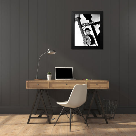 Sunset Boulevard Black Modern Wood Framed Art Print by Hollywood Photo Archive