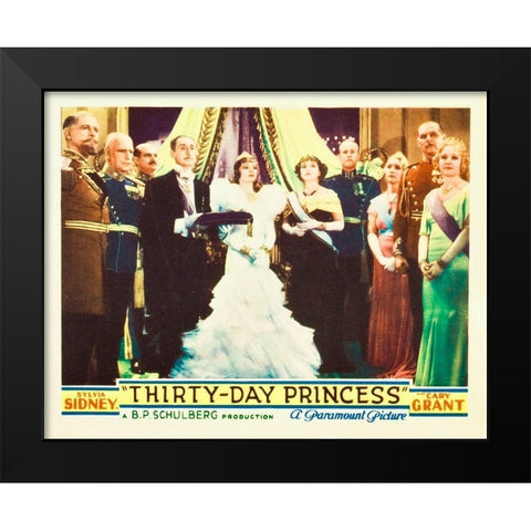 Thirty Day Princess - Lobby Card Black Modern Wood Framed Art Print by Hollywood Photo Archive
