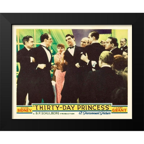 Thirty Day Princess - Lobby Card Black Modern Wood Framed Art Print by Hollywood Photo Archive