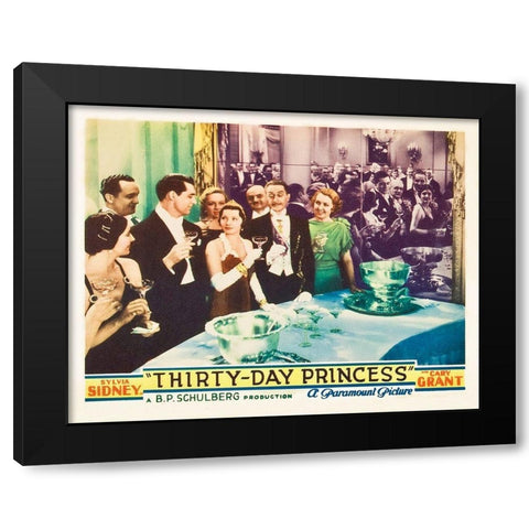 Thirty Day Princess - Lobby Card Black Modern Wood Framed Art Print with Double Matting by Hollywood Photo Archive