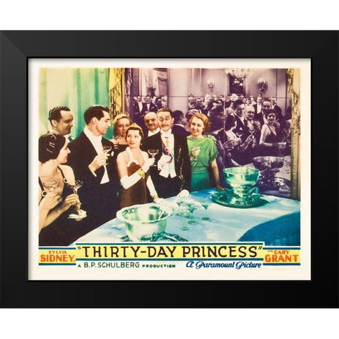 Thirty Day Princess - Lobby Card Black Modern Wood Framed Art Print by Hollywood Photo Archive