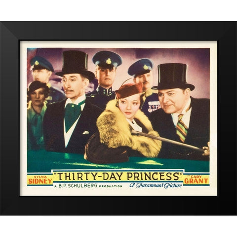 Thirty Day Princess - Lobby Card Black Modern Wood Framed Art Print by Hollywood Photo Archive