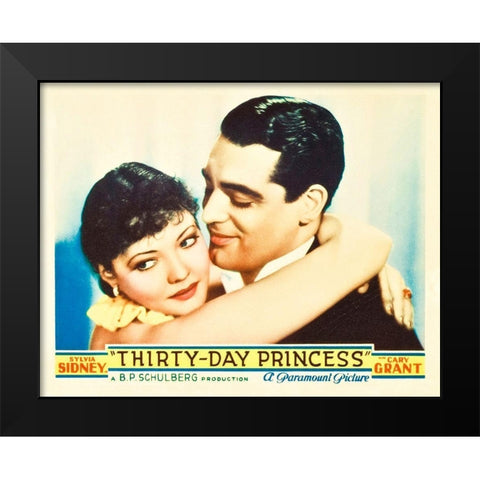 Thirty Day Princess - Lobby Card Black Modern Wood Framed Art Print by Hollywood Photo Archive