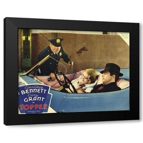 Topper - Lobby Card Black Modern Wood Framed Art Print with Double Matting by Hollywood Photo Archive