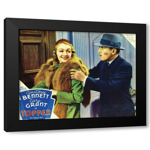 Topper - Lobby Card Black Modern Wood Framed Art Print with Double Matting by Hollywood Photo Archive