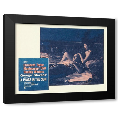 Elizabeth Taylor - A Place in the Sun - Lobby Card Black Modern Wood Framed Art Print by Hollywood Photo Archive