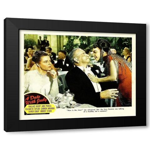 Elizabeth Taylor - A Date with Judy - Lobby Card Black Modern Wood Framed Art Print with Double Matting by Hollywood Photo Archive