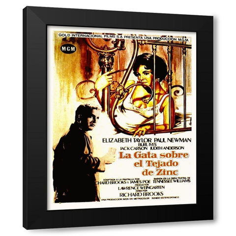 Spanish - Cat on a Hot Tin Roof Black Modern Wood Framed Art Print by Hollywood Photo Archive
