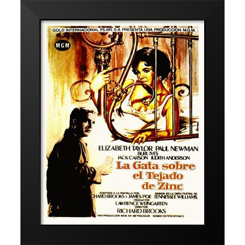 Spanish - Cat on a Hot Tin Roof Black Modern Wood Framed Art Print by Hollywood Photo Archive