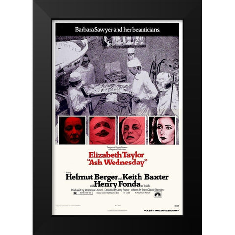 Elizabeth Taylor - Ash Wednesday Black Modern Wood Framed Art Print by Hollywood Photo Archive