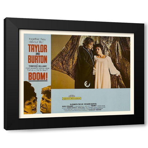 Elizabeth Taylor - Boom! - Lobby Card Black Modern Wood Framed Art Print by Hollywood Photo Archive