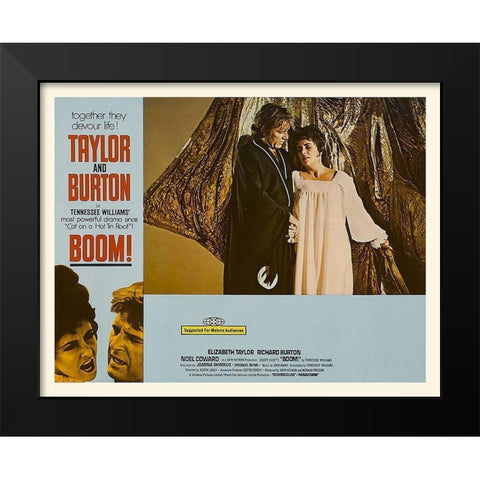 Elizabeth Taylor - Boom! - Lobby Card Black Modern Wood Framed Art Print by Hollywood Photo Archive